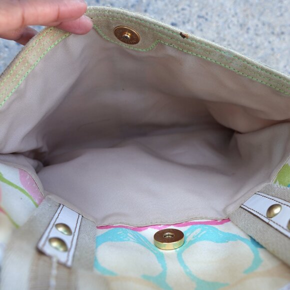 Y2K Vintage COACH Scribble Rainbow Monogram A-065 Large Tote Bag 13" Tags - Picture 12 of 13